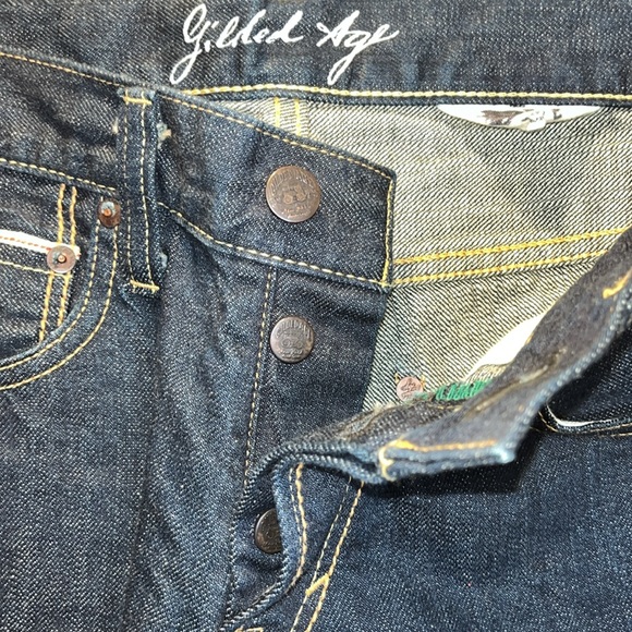 NWOT Gilded Age Straight Leg Button Fly Dark Wash Premium Denim Jeans - Picture 7 of 12